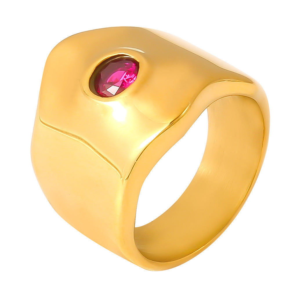 Geometric Open Adjustable Alloy Ring