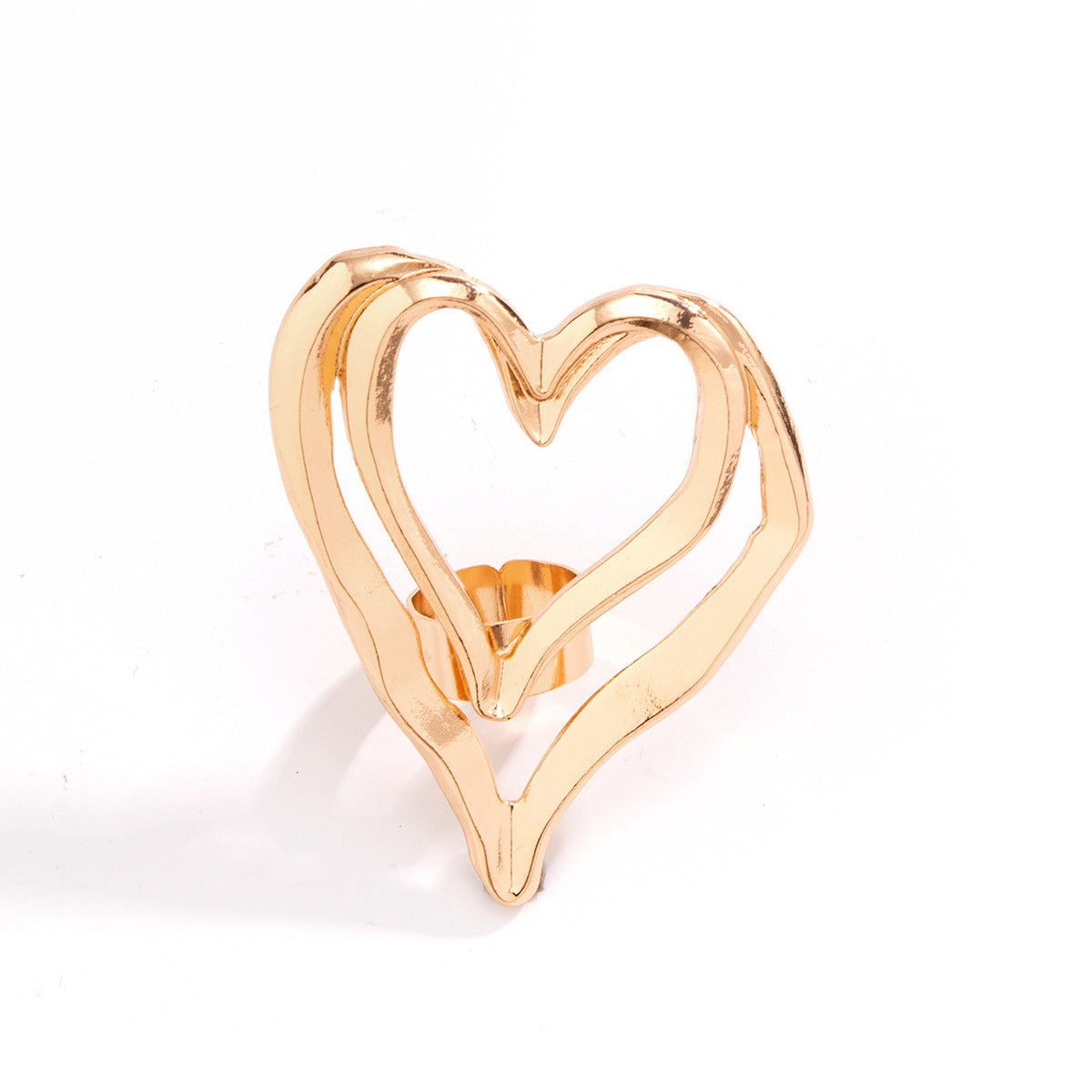 Women's Exaggerated Metal Large Love Heart-shaped Ring
