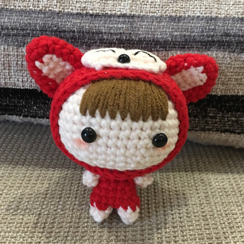 Hand-knitted wool doll