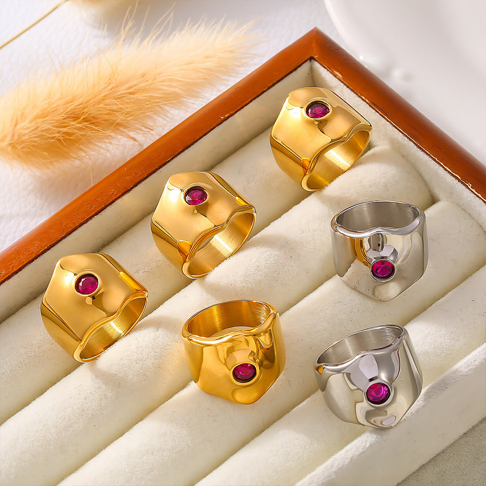 Geometric Open Adjustable Alloy Ring