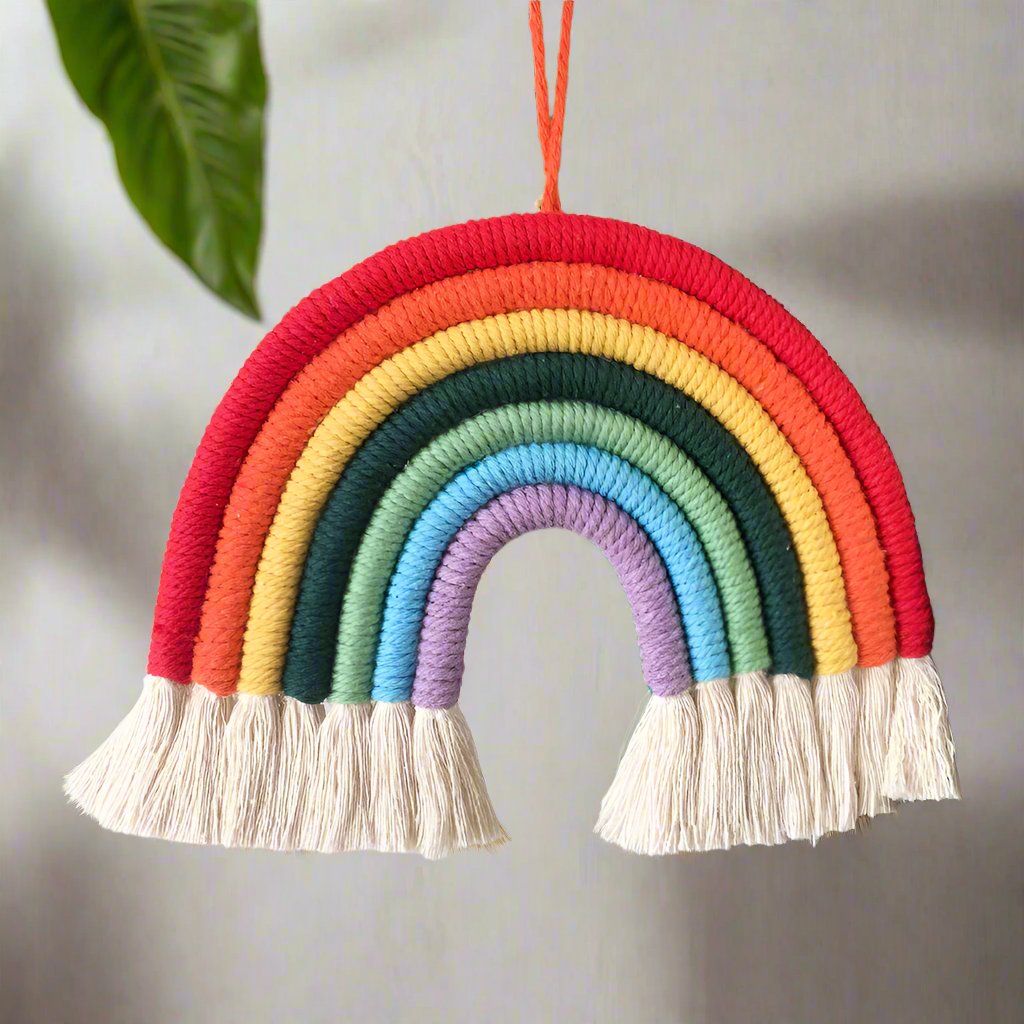 Nordic Style Home Children's Room Decoration Pendant Woven Rainbow Pendant Wall Decoration Pendant 7 Pieces