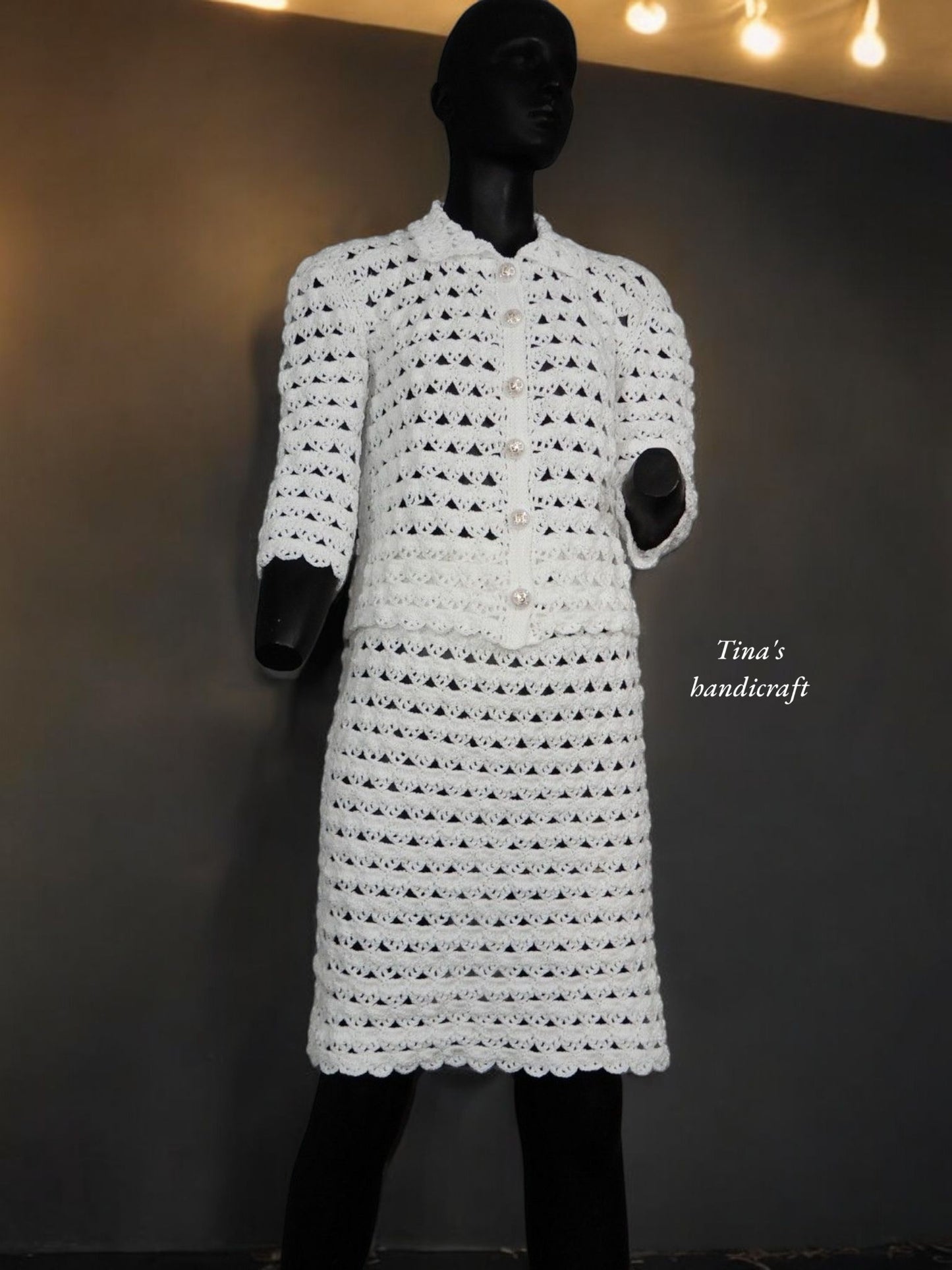 Crochet suit,wedding clothes,gift ideas (pattern only)