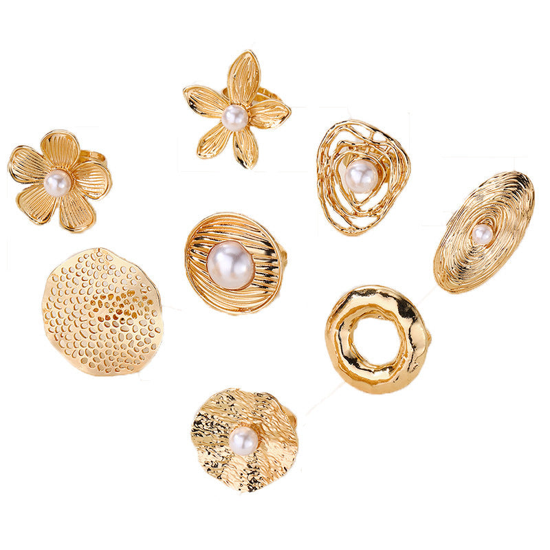 Exaggerated Irregular Ring Women's Niche Pearl