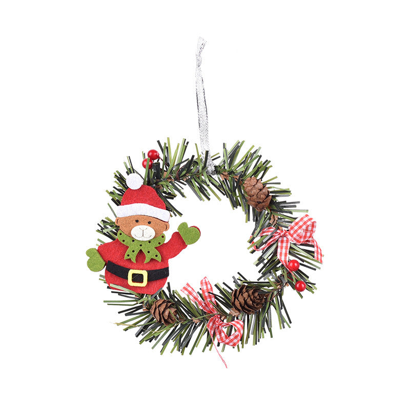 Christmas Wreath Pendant Snowman Elk Round PVC Pendant