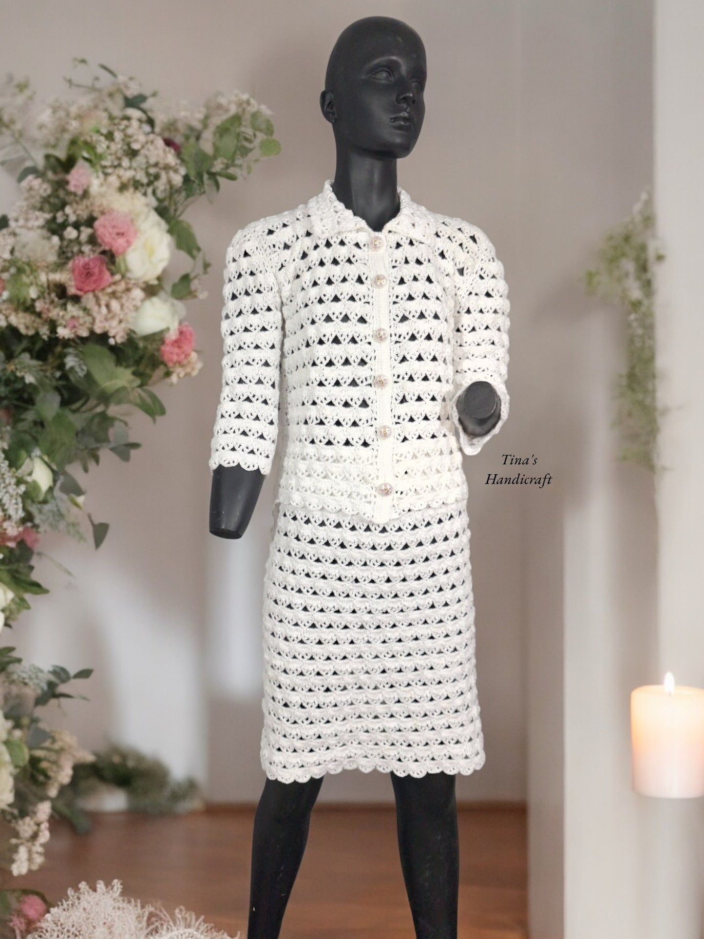 Crochet suit,wedding clothes,gift ideas (pattern only)