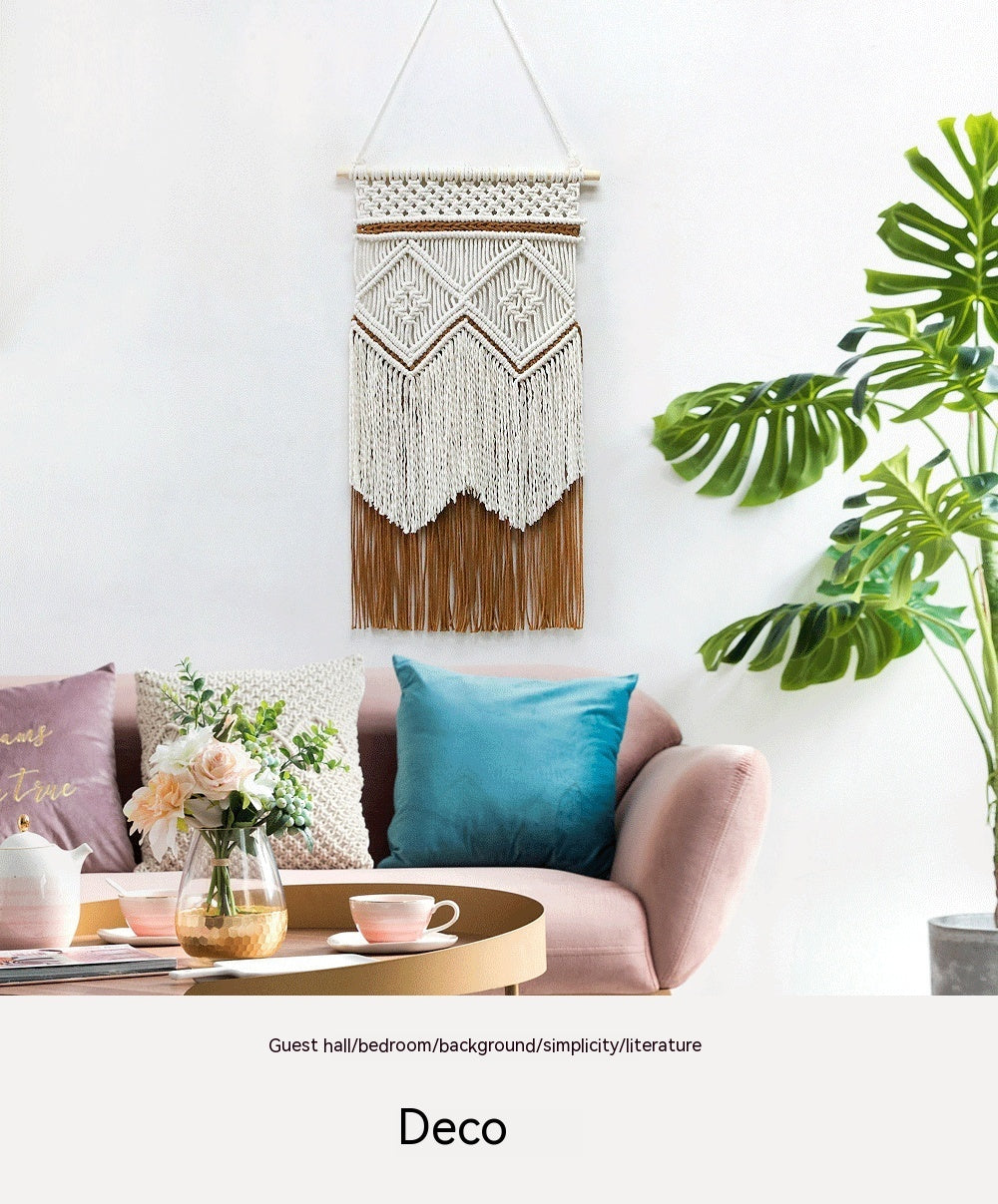 Living Room Decorative Wall Hangings Hand-woven Tapestry Tassel Cotton String Production