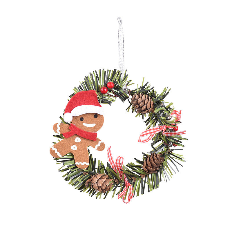 Christmas Wreath Pendant Snowman Elk Round PVC Pendant