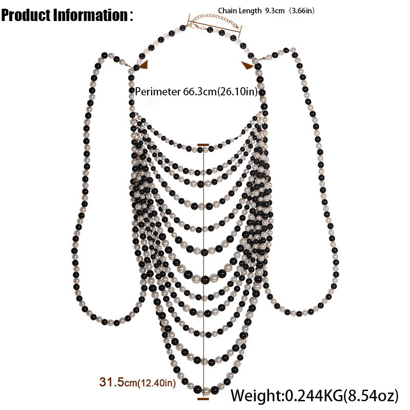 Retro Multi-layer Pearl Body Chains