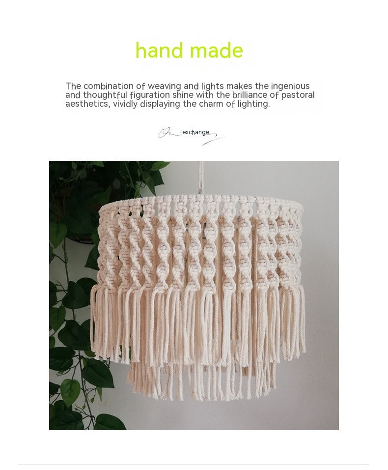Living Room Bedroom Decoration Cotton Thread Creative Personality Pastoral Style Woven Chandelier
