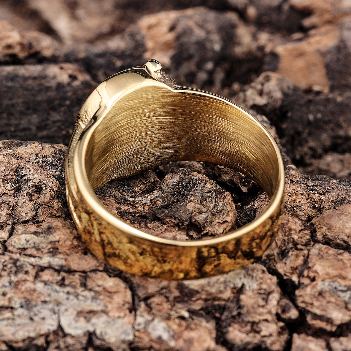 Persönlichkeit Blitz Ring männer Edelstahl Vinyl Gold Mode Ornament