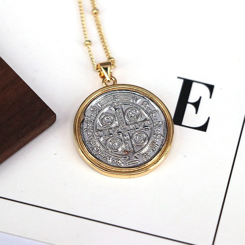 European And American Fashion Design Retro Round Jesus Bead Necklace Necklace