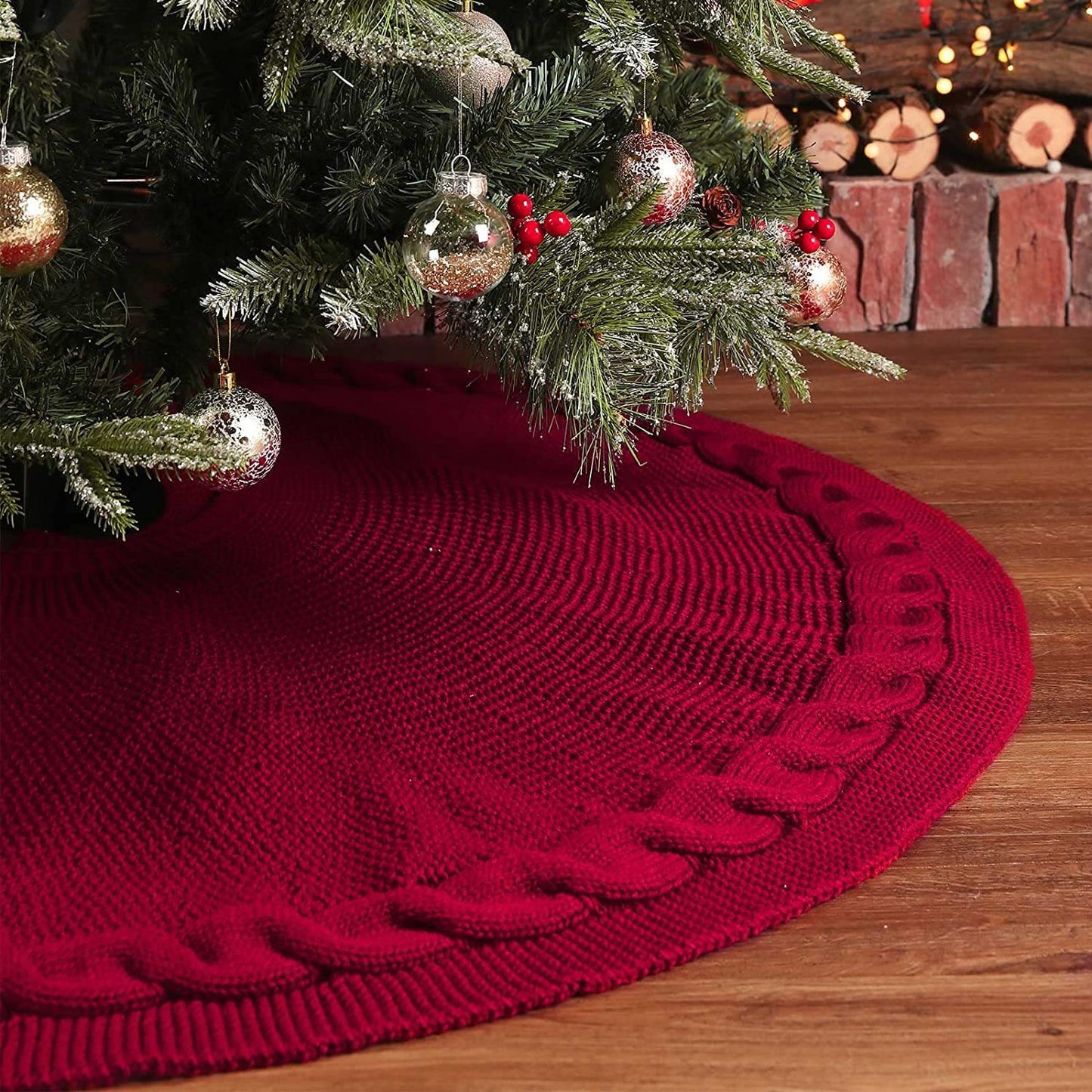 Christmas Red Knitted Tree Apron Ornament