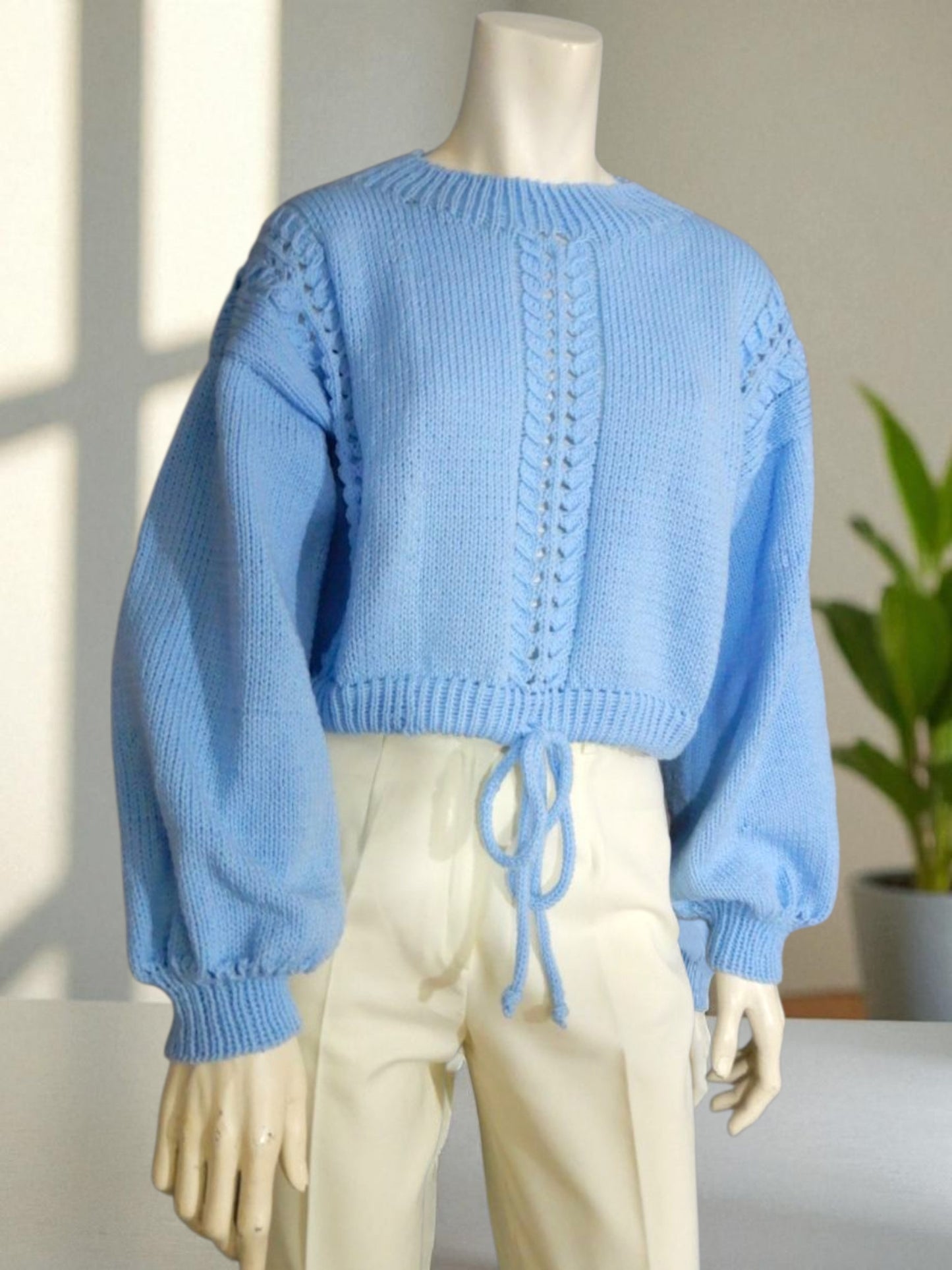 Strickbluse, weiches Bambusgarn, antiallergen, Ballonärmel, Geschenkideen