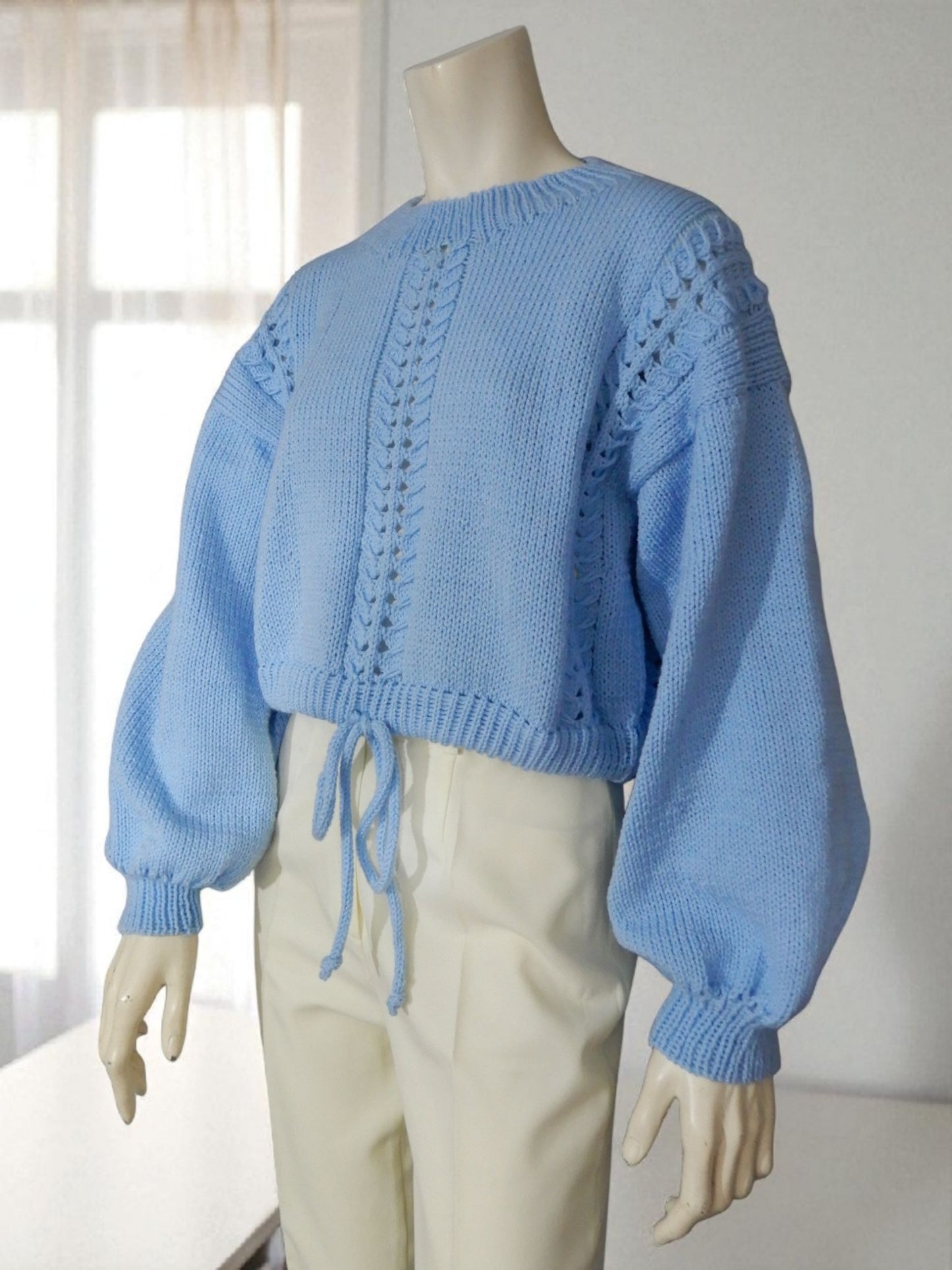 Strickbluse, weiches Bambusgarn, antiallergen, Ballonärmel, Geschenkideen
