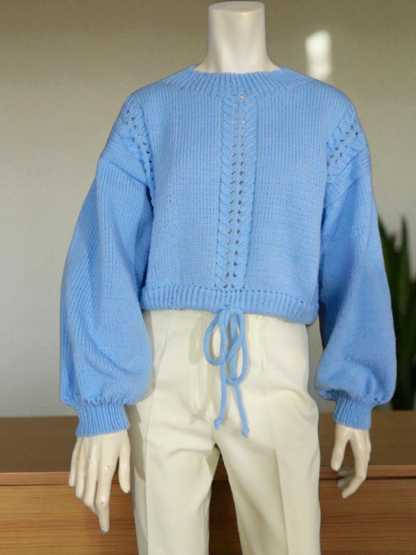 Strickbluse, weiches Bambusgarn, antiallergen, Ballonärmel, Geschenkideen