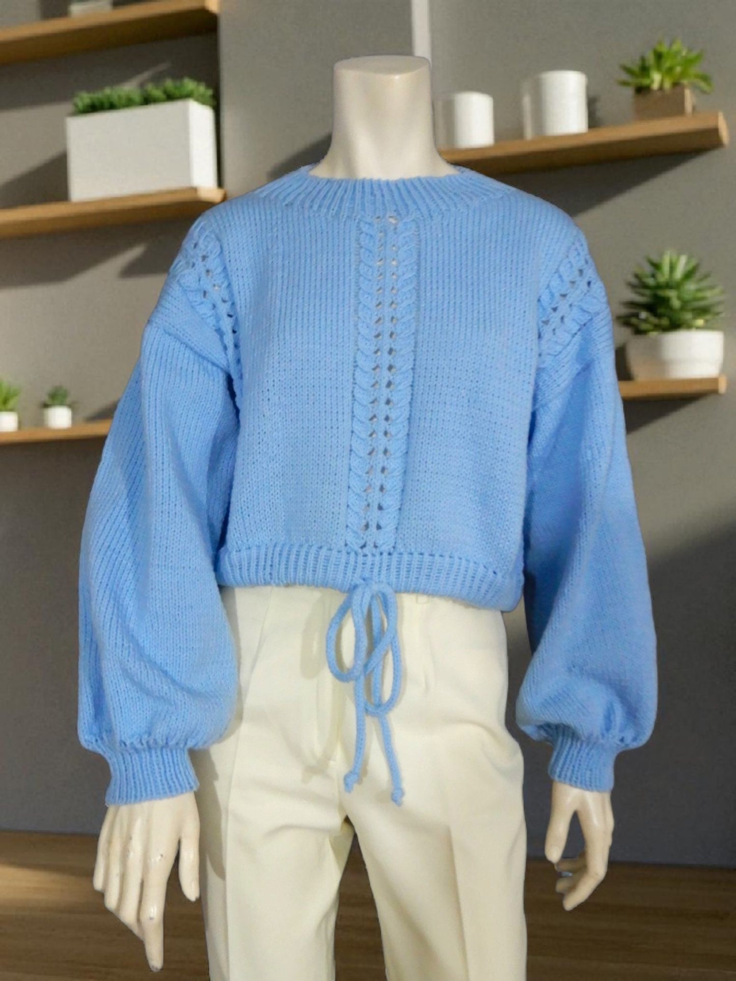 Strickbluse, weiches Bambusgarn, antiallergen, Ballonärmel, Geschenkideen