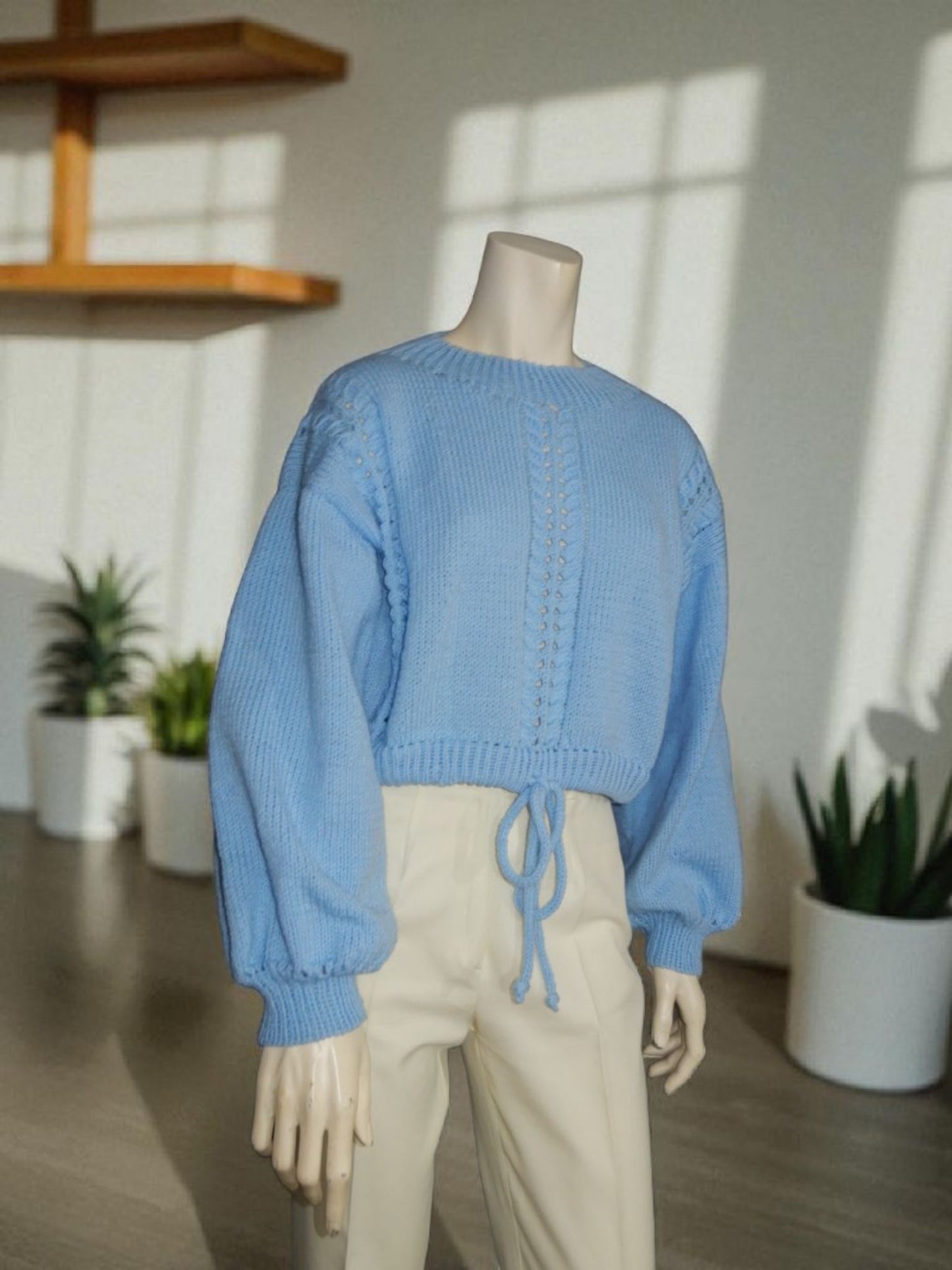 Strickbluse, weiches Bambusgarn, antiallergen, Ballonärmel, Geschenkideen