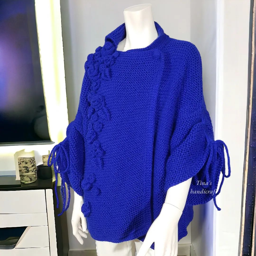 Strickjacke mit Blumen!