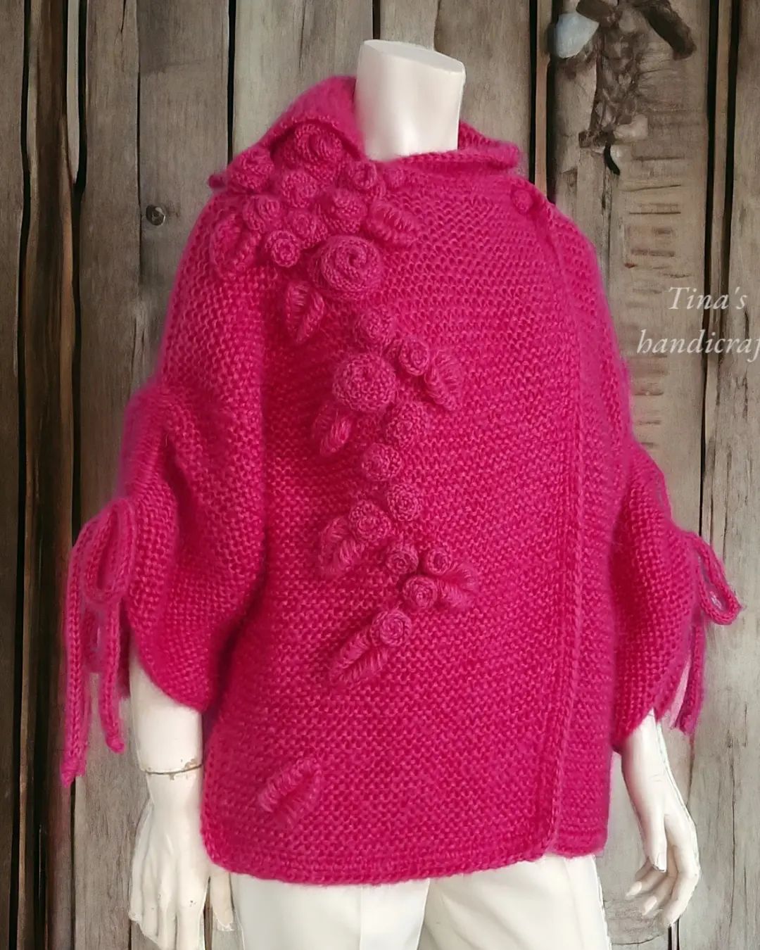 Strickjacke mit Blumen!