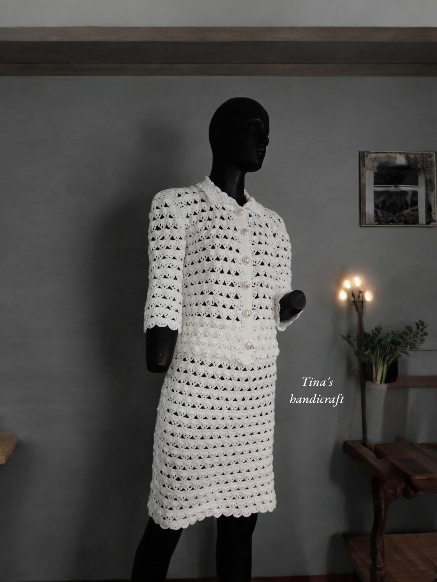 Crochet suit,wedding clothes,gift ideas (pattern only)