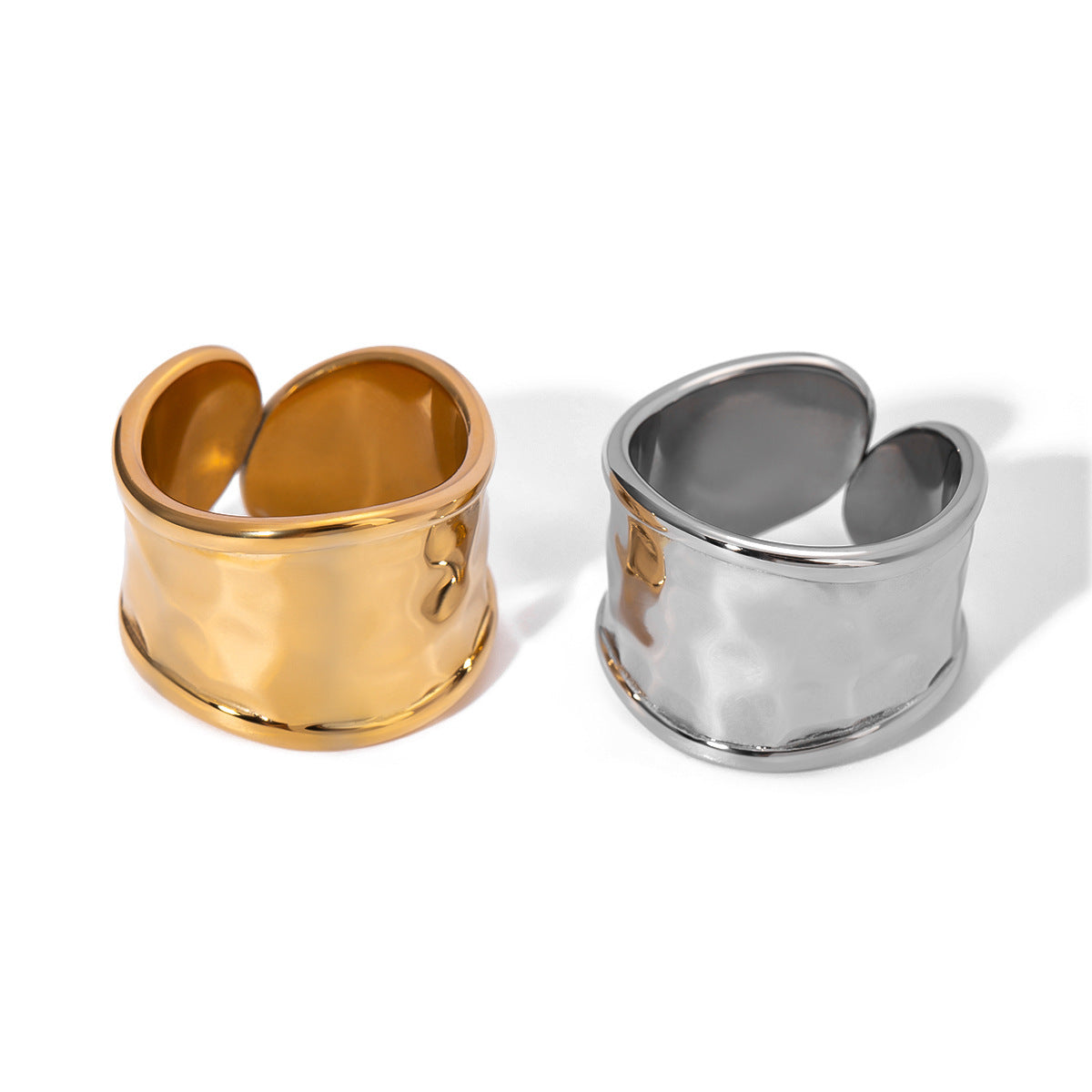 Unique Niche Design Hammered Asymmetric Ring