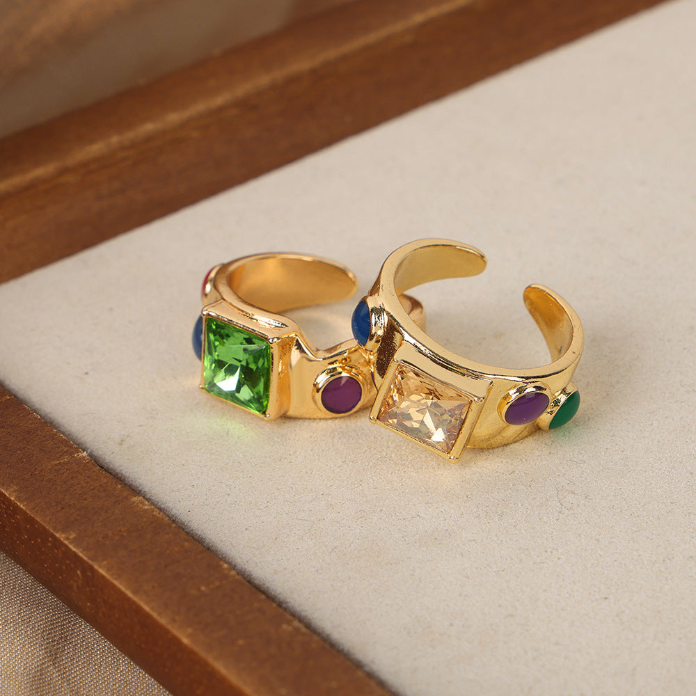 Natural Stone Ring Ornament Women