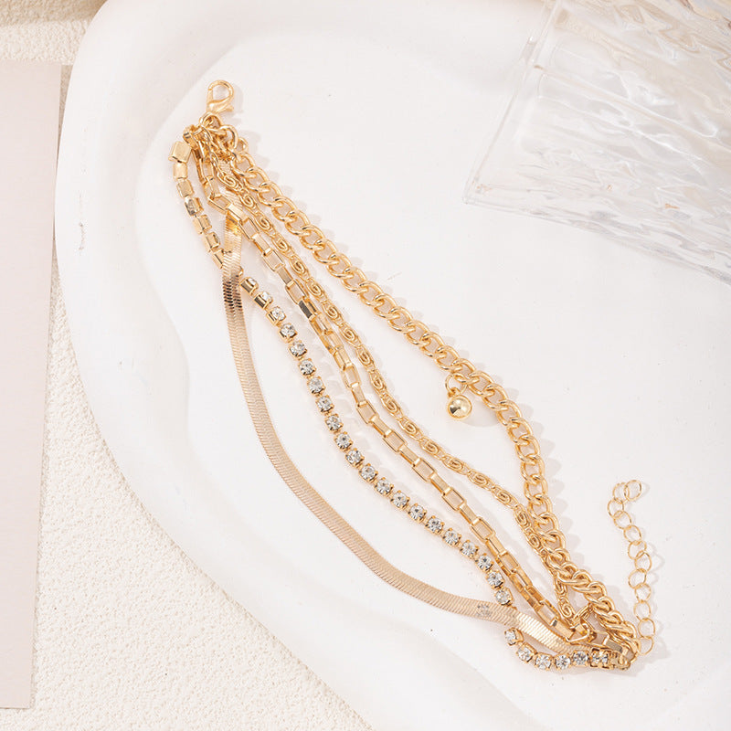 Women's Alloy Multi-layer Twin Bracelet With Diamonds