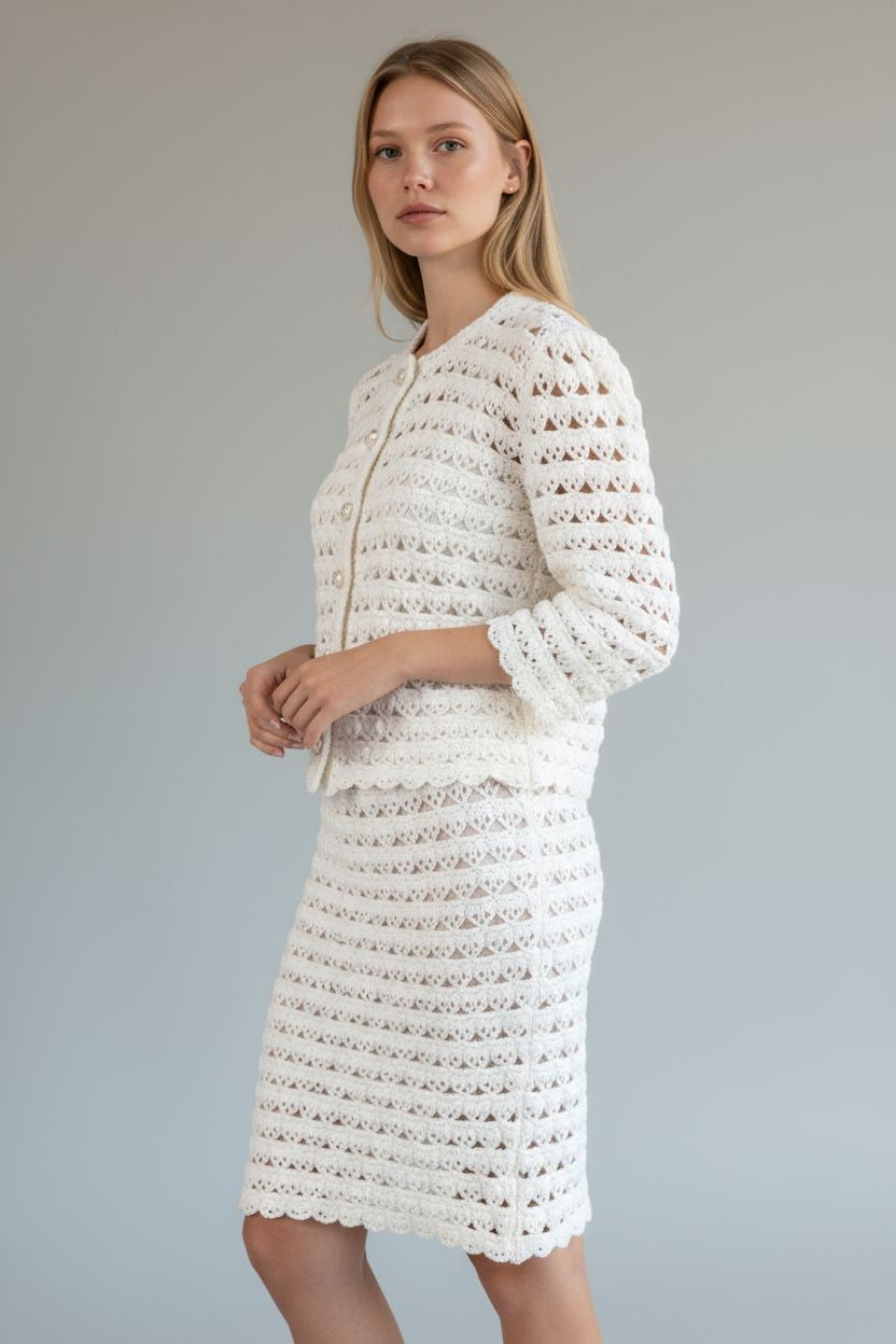 Crochet suit,wedding clothes,gift ideas (pattern only)
