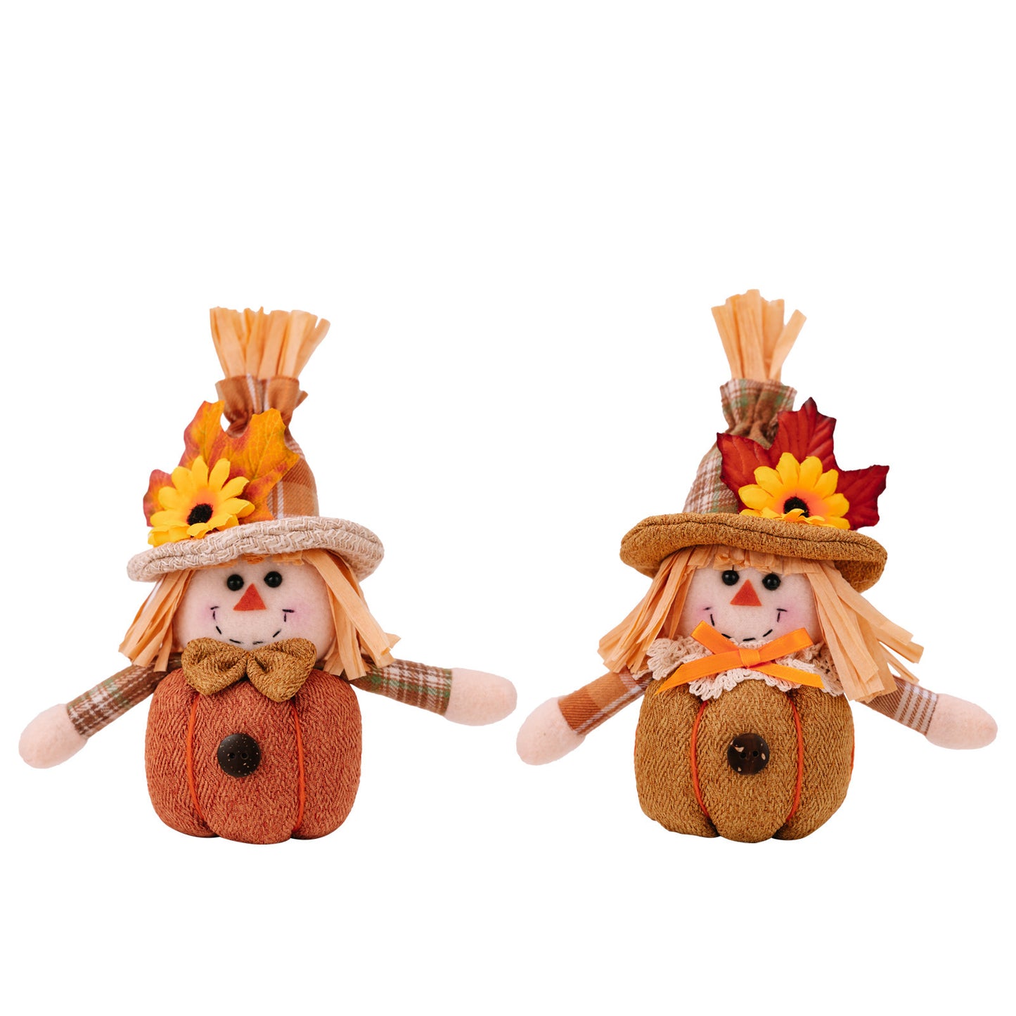 Harvest Season Sunflower Maple Leaf Scarecrow Doll Pendant Mini Pumpkin Doll