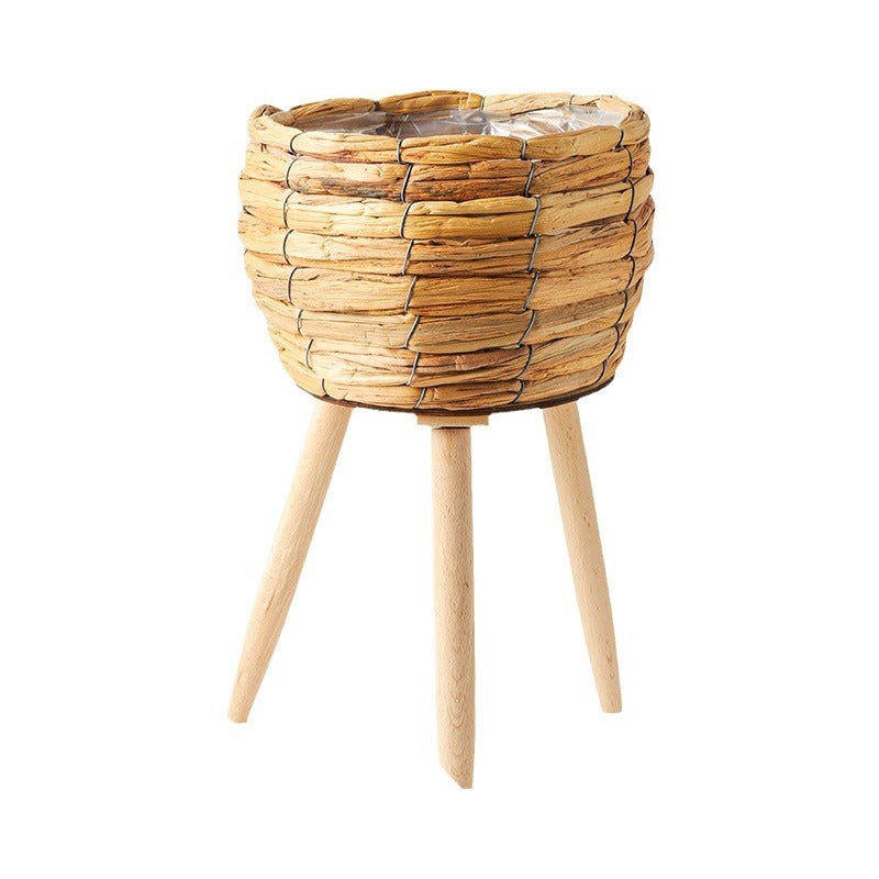 Nordic Style Living Room Flower Basket Decoration Rattan Woven Flowerpot Balcony