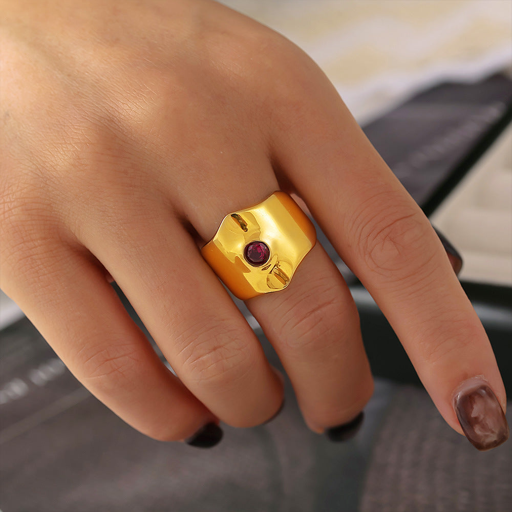 Geometric Open Adjustable Alloy Ring