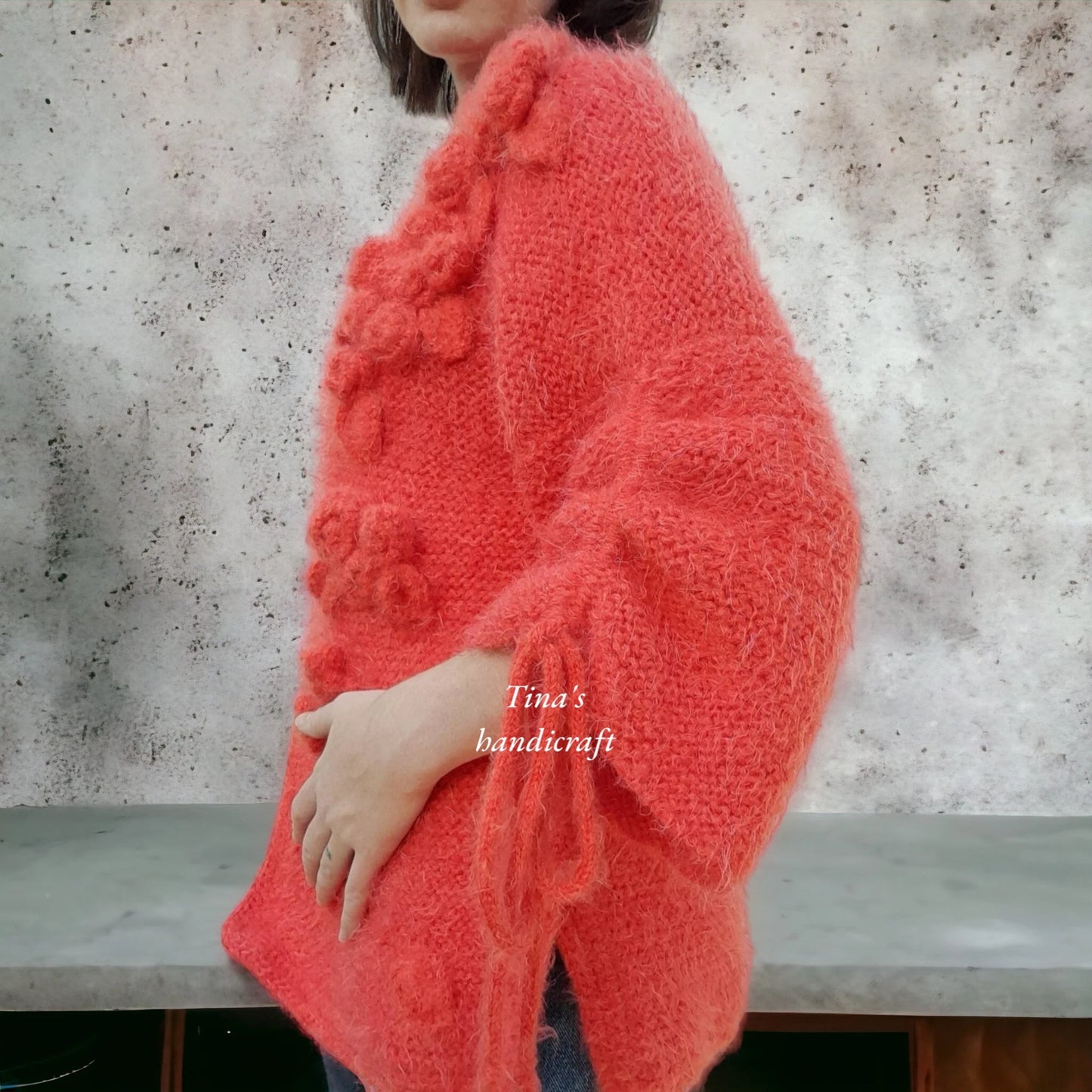 Strickjacke mit Blumen!