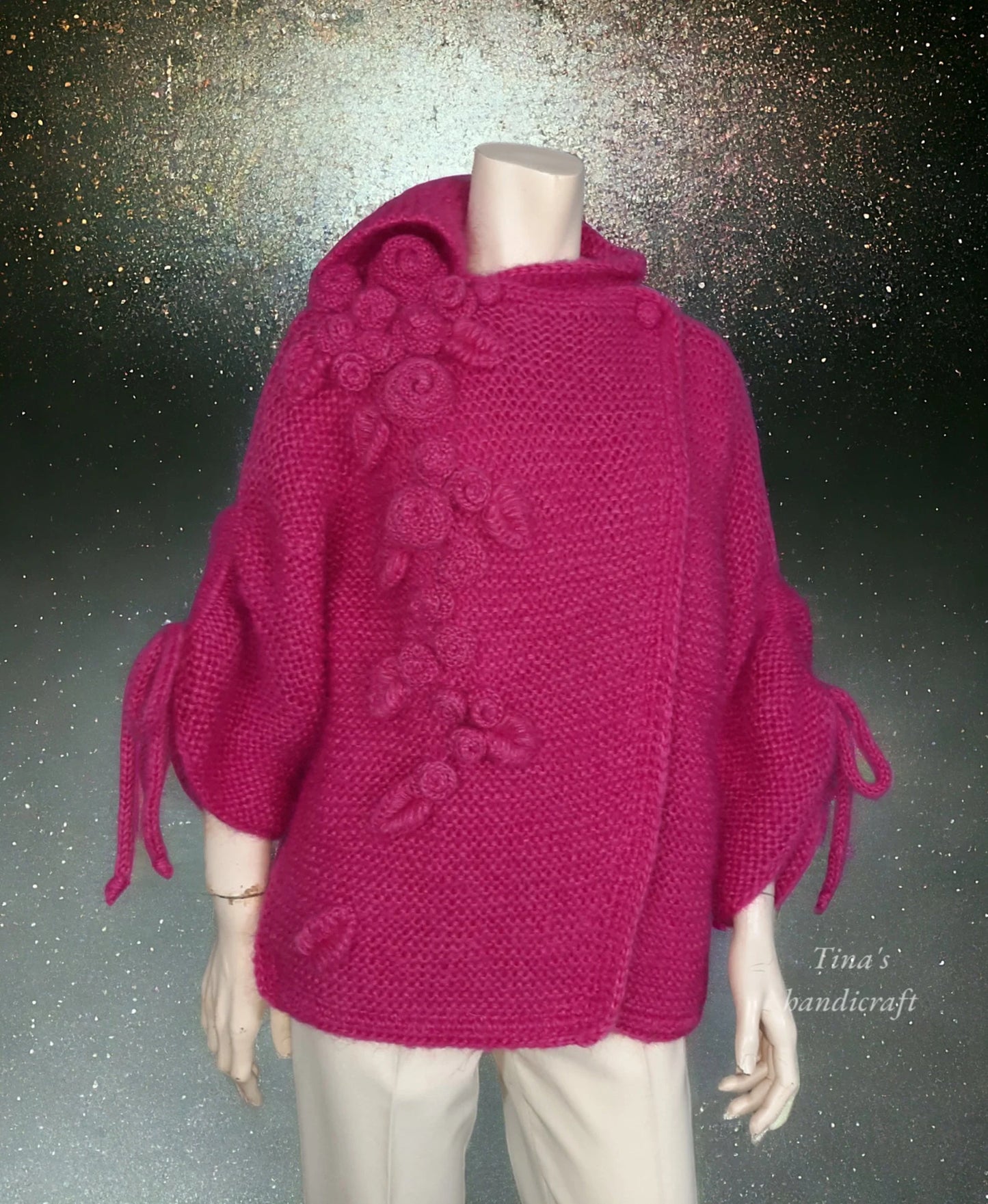 Strickjacke mit Blumen!