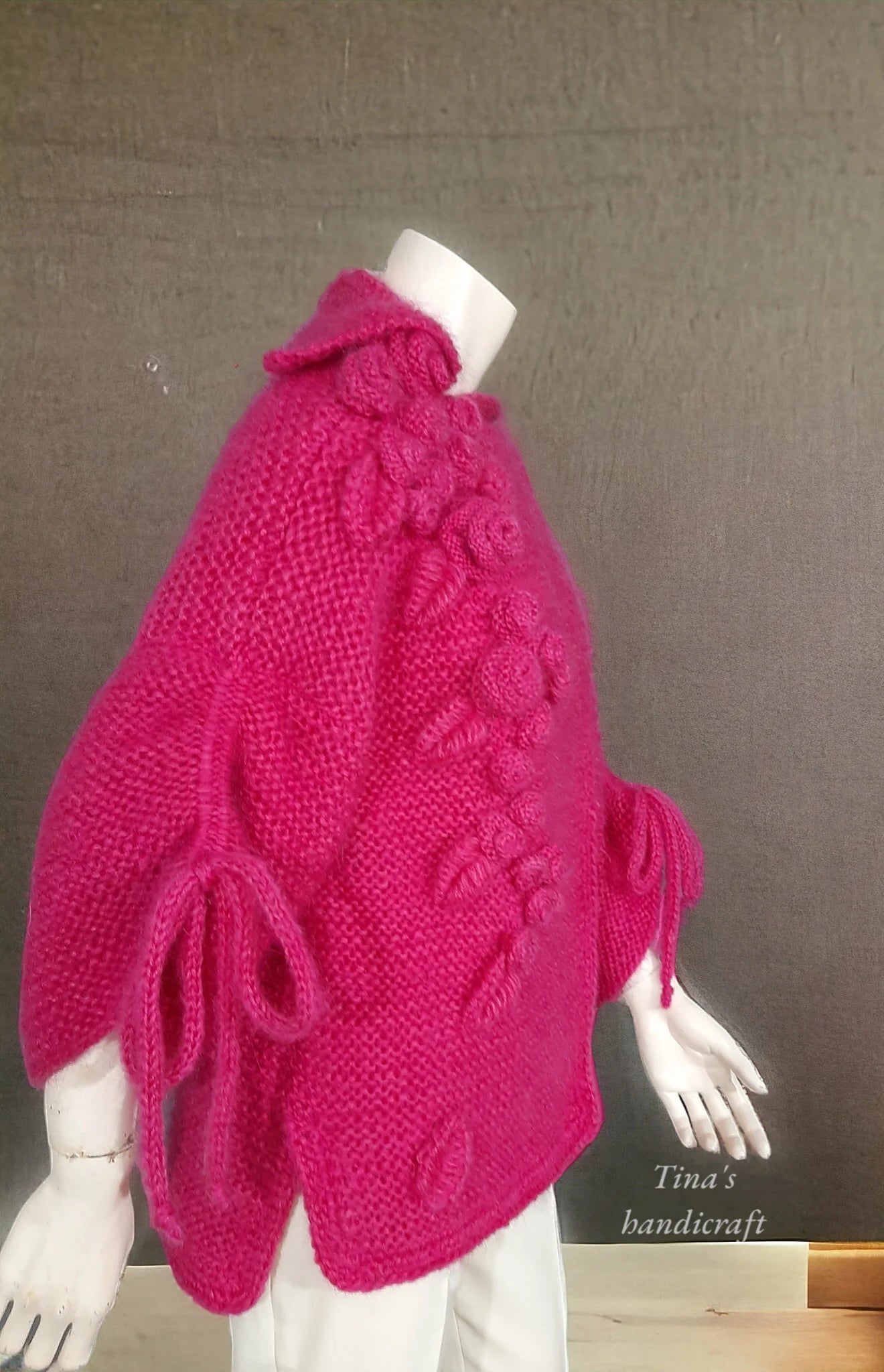 Strickjacke mit Blumen!