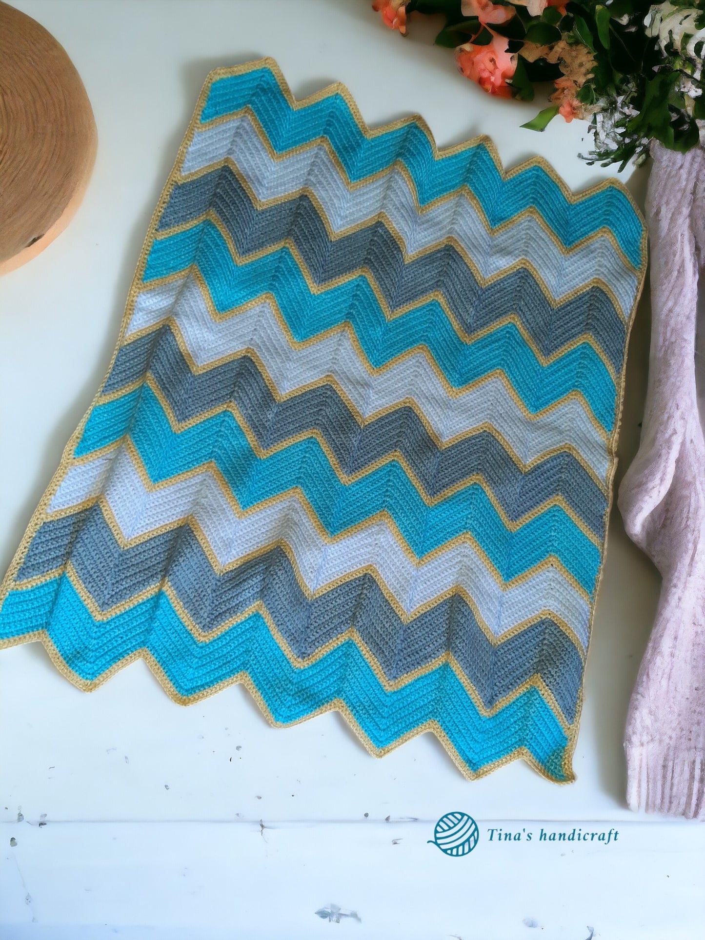Set for newborn baby, blanket,cuddly blanket and crochet slippers