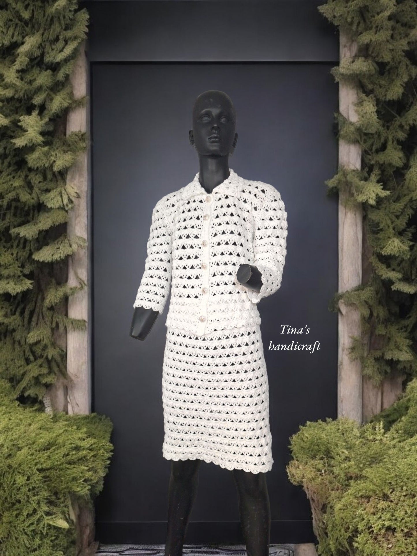 Crochet suit,wedding clothes,gift ideas (pattern only)