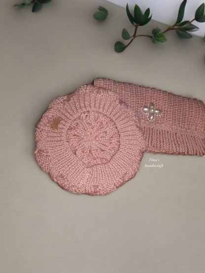 Set of Handmade Bag and Soft Mohair Beret