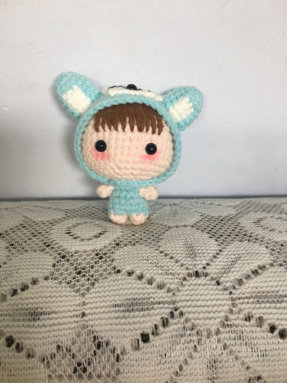 Hand-knitted wool doll