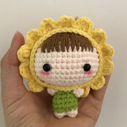 Hand-knitted wool doll