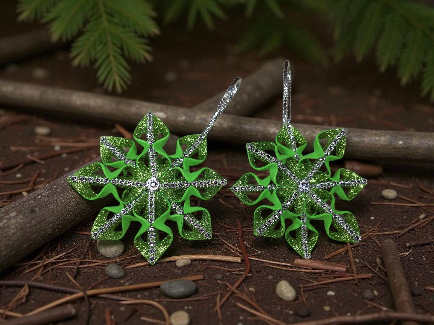 2 Designs Festive Snowflake DIY , Christmas ornament set 6 pcs , gift ideas, Santa-claus