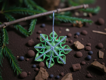 2 Designs Festive Snowflake DIY , Christmas ornament set 6 pcs , gift ideas, Santa-claus