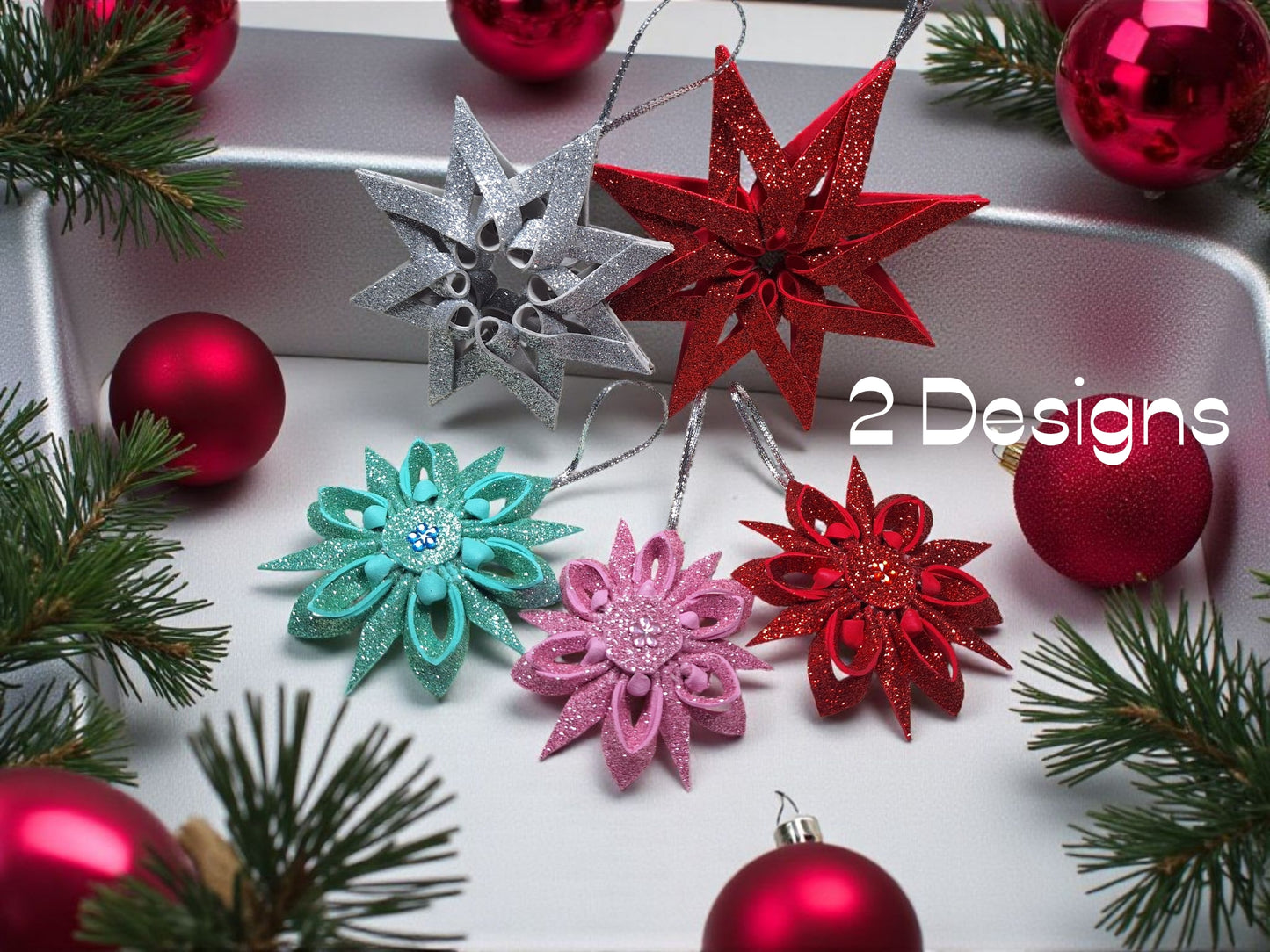 Handmade Foam Ornaments set 6 pcs!, Christmas ornament, gift ideas, home decor