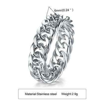 Stainless Steel Chain Ring For Women