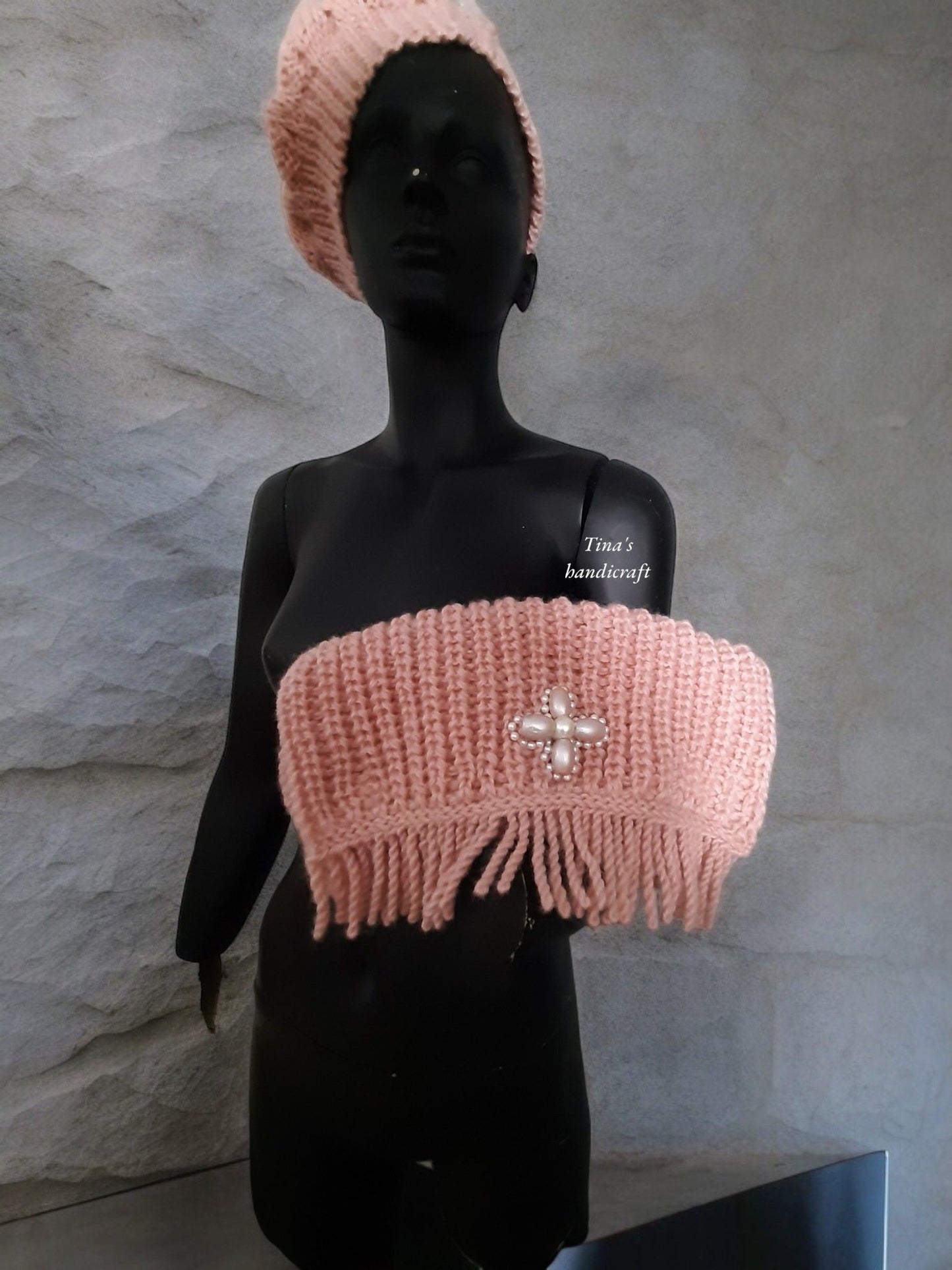 Set of Handmade Bag and Soft Mohair Beret