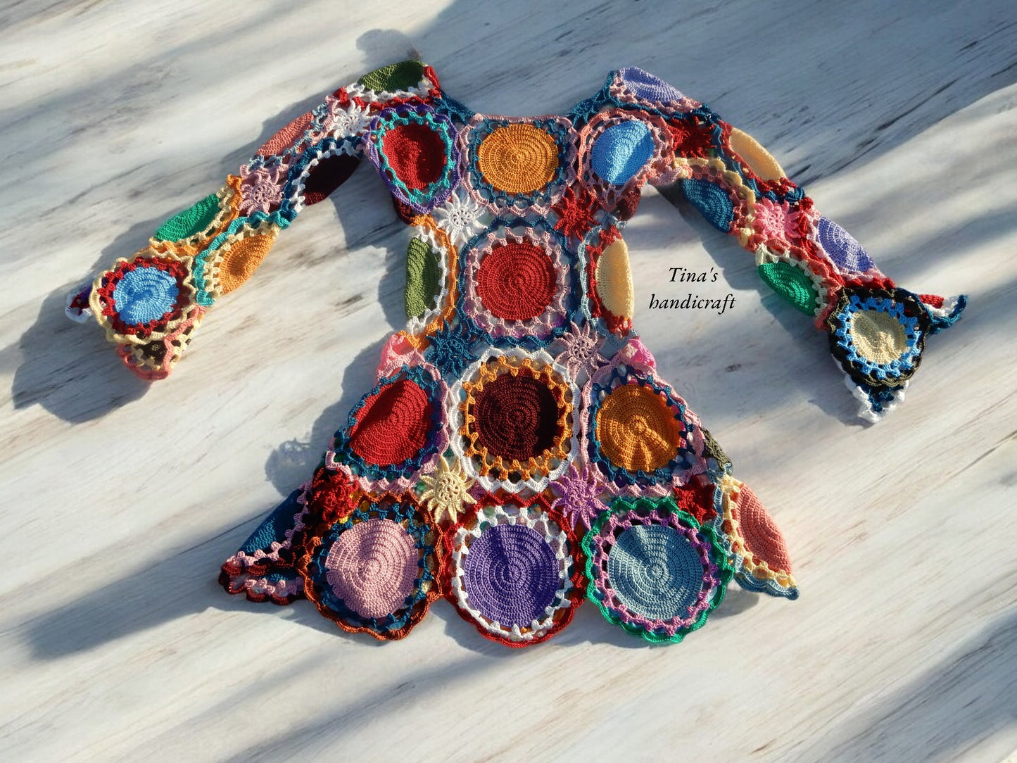 "Mandala Dress - Bohemian Handmade in Mini and Long Style"