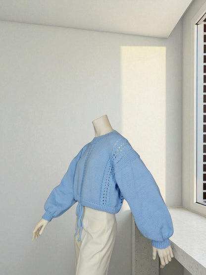 Strickbluse, weiches Bambusgarn, antiallergen, Ballonärmel, Geschenkideen