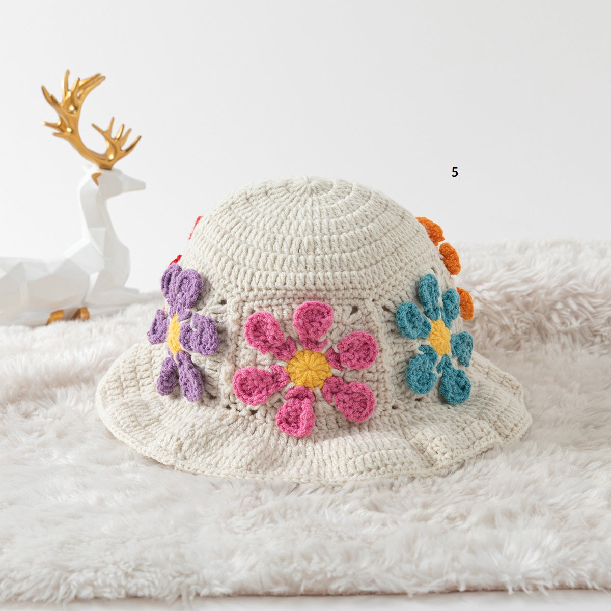 Women's  Simple Style Flower Crimping CottonCap
