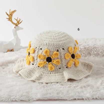Women's  Simple Style Flower Crimping CottonCap