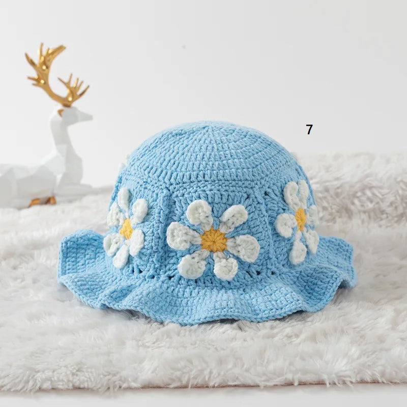 Women's  Simple Style Flower Crimping CottonCap