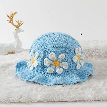Women's  Simple Style Flower Crimping CottonCap